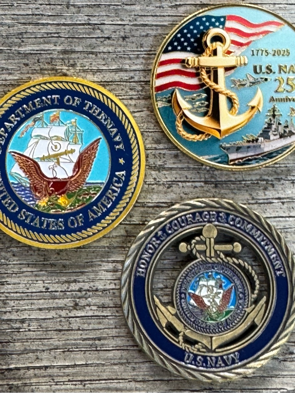 U.S. Navy Decorative Challenge Coins - Blue and Gold